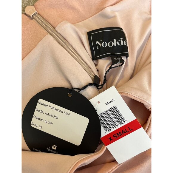Nookie Hollywood Midi Dress Women’s XS Blush Bodycon Cocktail Party NWT - Picture 3 of 12